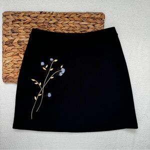 Express Floral Embroidered Mini Skirt